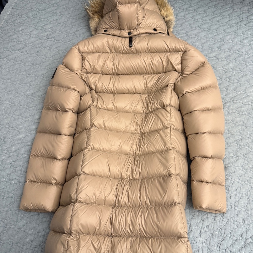 Mackage Valery Coyote Fur-Trim Hoodie Down Coat Camel Beige Size S/P (NWOT) - Picture 8 of 8